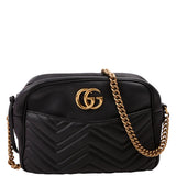 Gucci 443499 GG Marmont Medium Chain Black Bag