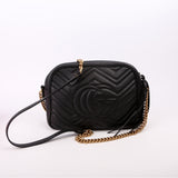 Gucci 443499 GG Marmont Medium Chain Black Bag