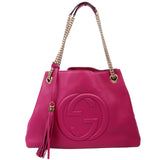 Gucci 308982 Soho Leather Shoulder Medium Magenta Bag