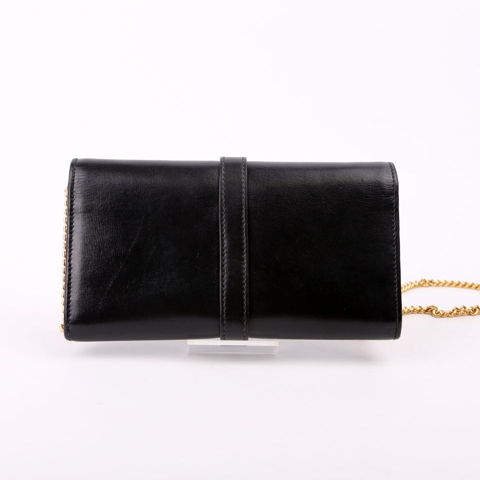 Gucci 652681 Jackie 1961 Chain Wallet Black Bag