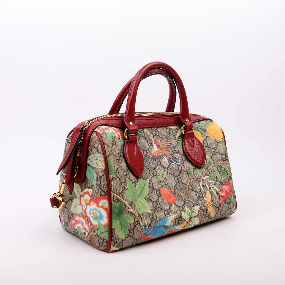 Gucci 409529 GG Tian Boston Small Red/Multicolor Bag