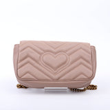 Gucci 476433 Marmont Leather Super Mini Flap Tan Bag