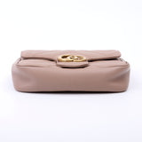 Gucci 476433 Marmont Leather Super Mini Flap Tan Bag