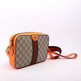 Gucci 699439 GG Supreme Ophidia Small Wristlet Crossbody Orange Bag