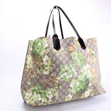 Gucci 368568 GG Blooms Reverse Medium Tote Beige/Green/Black Bag