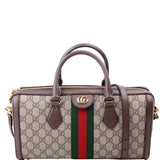 Gucci 524532 GG Supreme Ophidia Boston Medium Brown Bag