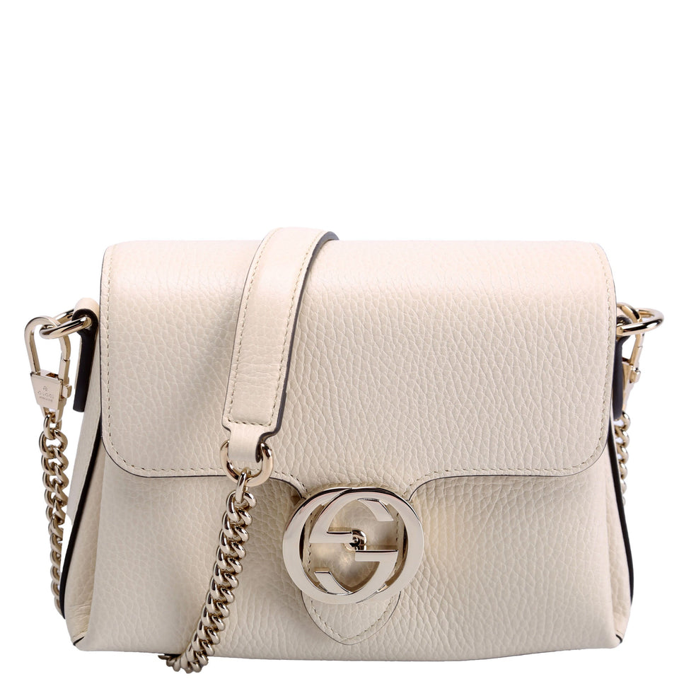 Gucci 607720 Interlock Small Crossbody Cream Bag
