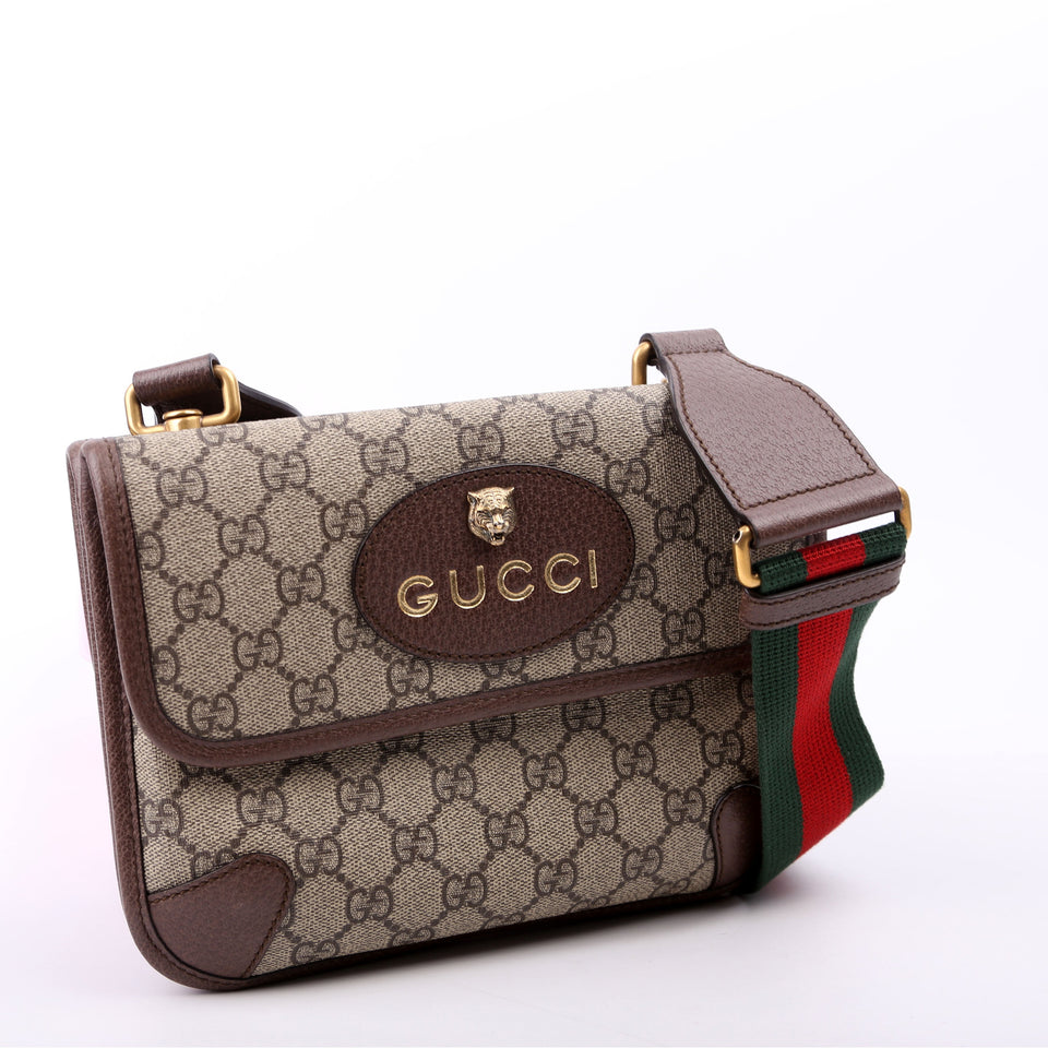 Gucci 501050 GG Supreme Neo Messenger Small Brown Bag