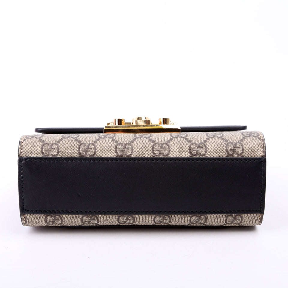 Gucci 409487 Padlock GG Supreme Small Black Bag