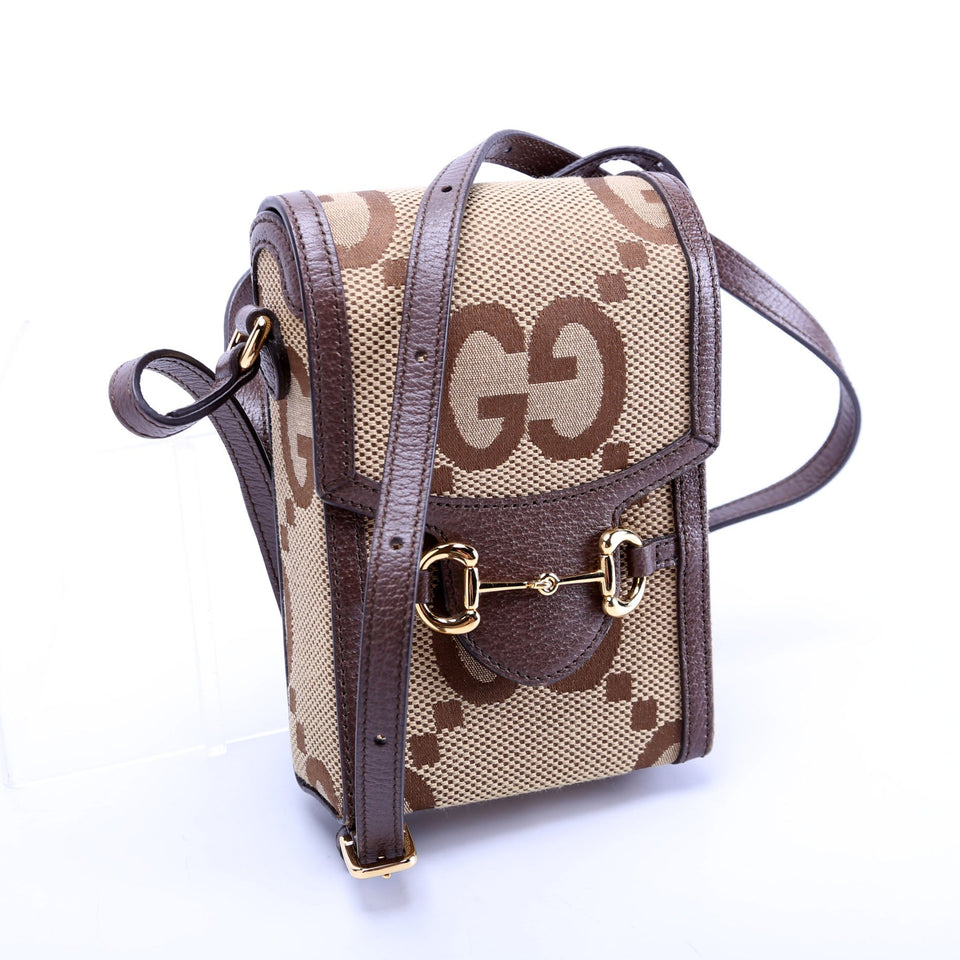 Gucci 625615 Horsebit 1955 Jumbo GG Canvas Mini Bag