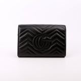 Gucci 474575 Marmont Chain Wallet Black Bag