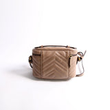 Gucci 672253 GG Marmont Mini Taupe Bag