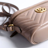 Gucci 672253 GG Marmont Mini Taupe Bag