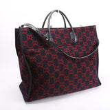 Gucci 598169 GG Wool Tote Navy Bag