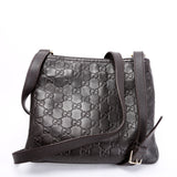 Gucci 201538 GG Leather Flat Messenger Brown Bag