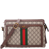 Gucci 523354 GG Supreme Ophidia Medium Shoulder Brown Bag