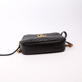 Gucci 447632 Marmont Small Leather Camera Black Bag