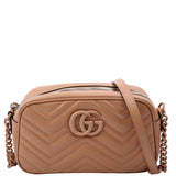 Gucci 447632 Marmont Small Leather Camera Tan Bag