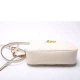 Gucci 447632 Marmont Small Leather Camera White Bag