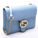 Gucci 510304 Interlocking Small Crossbody Light Blue Bag