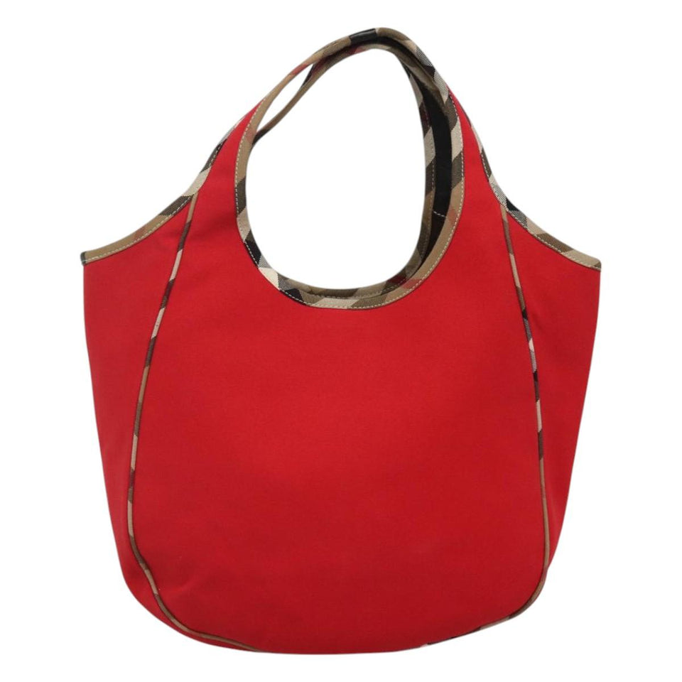 Burberry Nova Check Red Canvas Tote Bag ( )