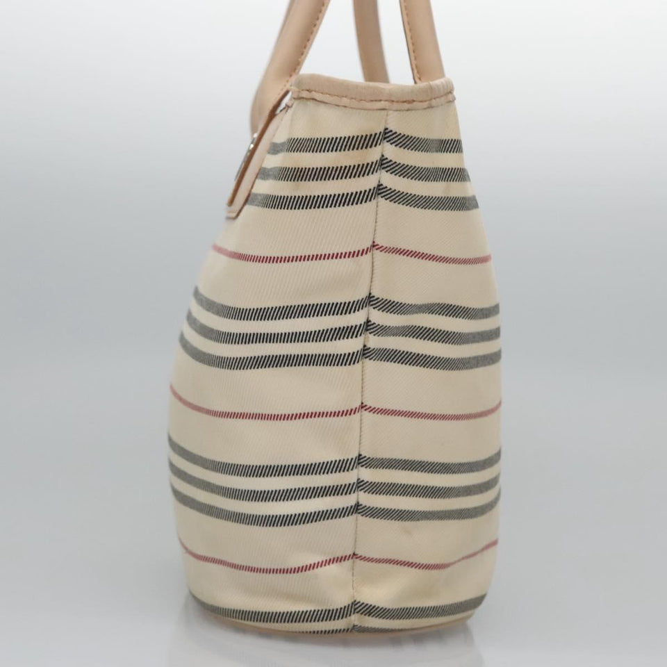 Burberry Stripe Beige Canvas Handbag ( )
