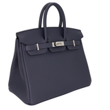 Hermes25cm Birkin Bleu Nuit Togo Leather Palladium Hardware