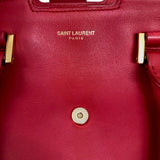 Saint Laurent- Petit Cabas Shoulder Bag Wine Red Gold Metal Fittings