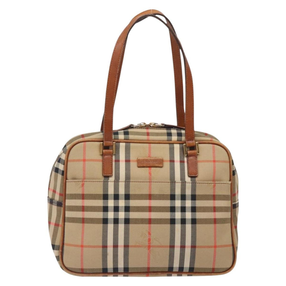 Burberry Nova Check Beige Canvas Handbag ( )