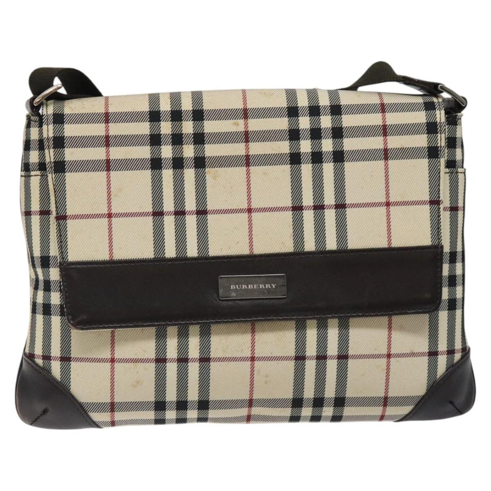 Burberry Nova Check Beige Synthetic Shoulder Bag ( )