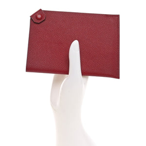 Hermes Epsom Tarmac PM Passport Holder Rouge Grenat
