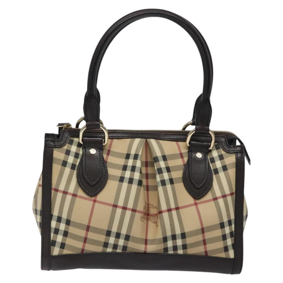 Burberry Nova Check Beige Canvas Handbag ( )