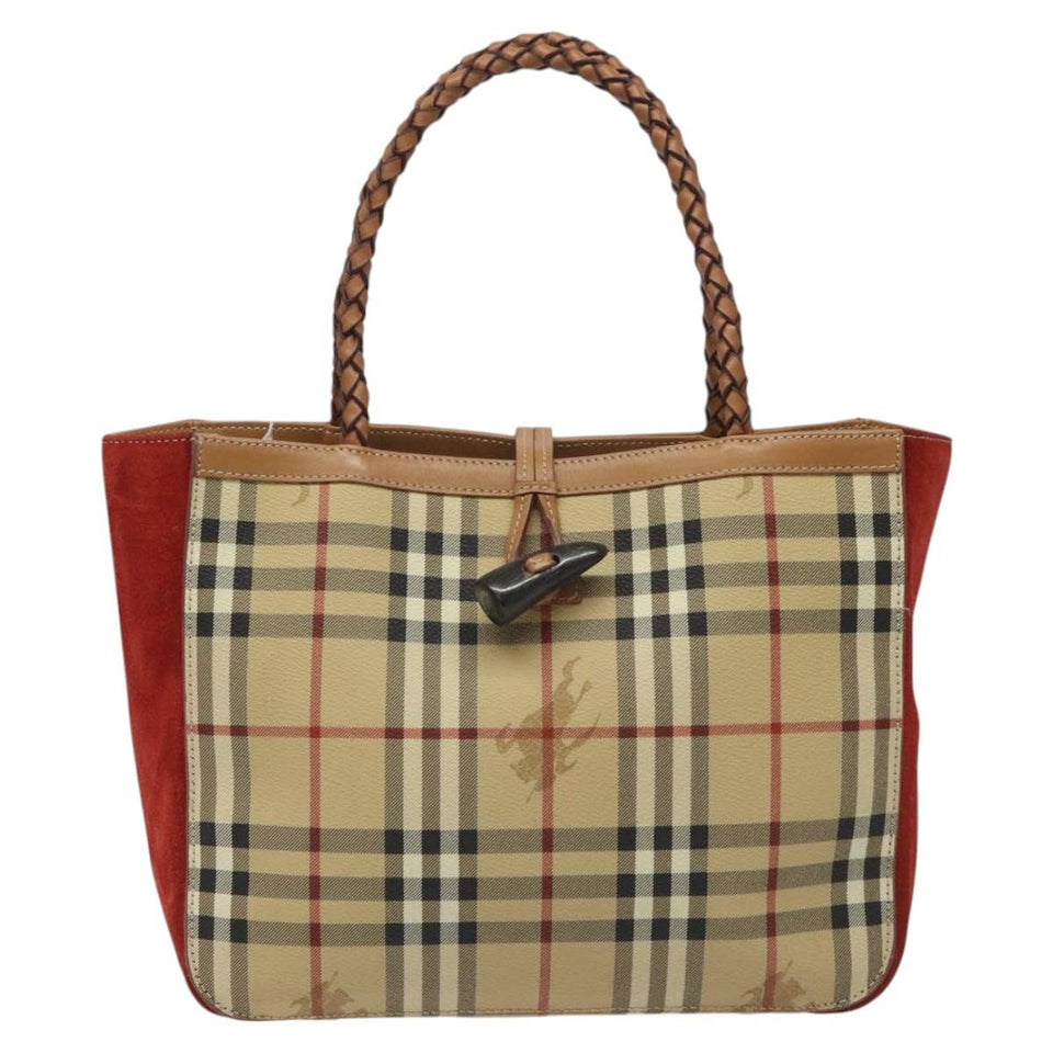 Burberry Nova Check Beige Canvas Handbag ( )