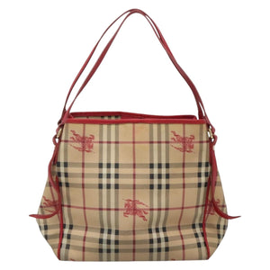 Burberry Haymarket Beige Canvas Shoulder Bag ( )