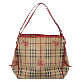Burberry Haymarket Beige Canvas Shoulder Bag ( )