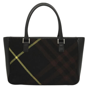 Burberry Nova Check Black Wool Handbag ( )