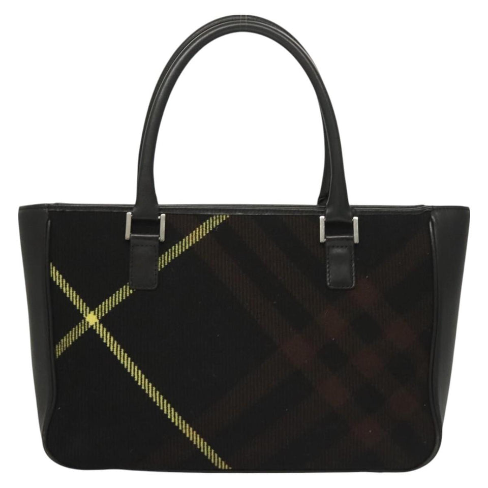 Burberry Nova Check Black Wool Handbag ( )