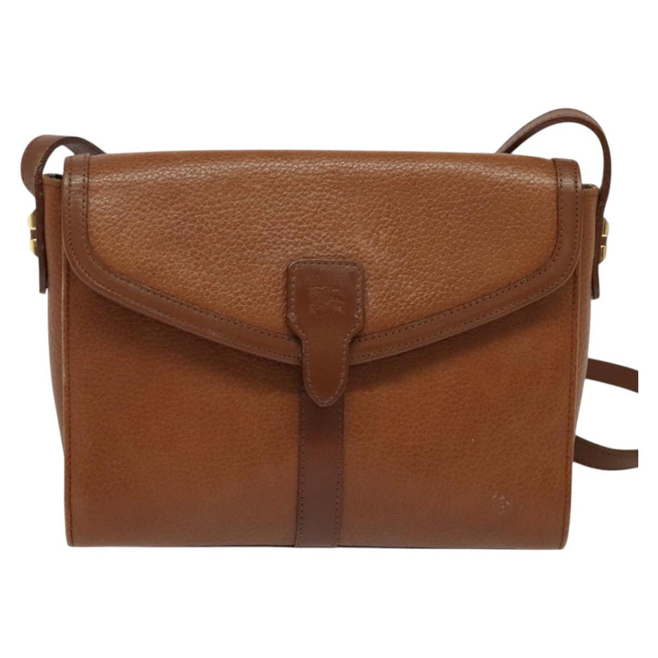 Burberry Nova Check Brown,Gold Leather Shoulder Bag ( )
