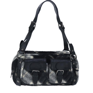 Burberry Blue Label Black Wool Shoulder Bag ( )