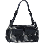 Burberry Blue Label Black Wool Shoulder Bag ( )