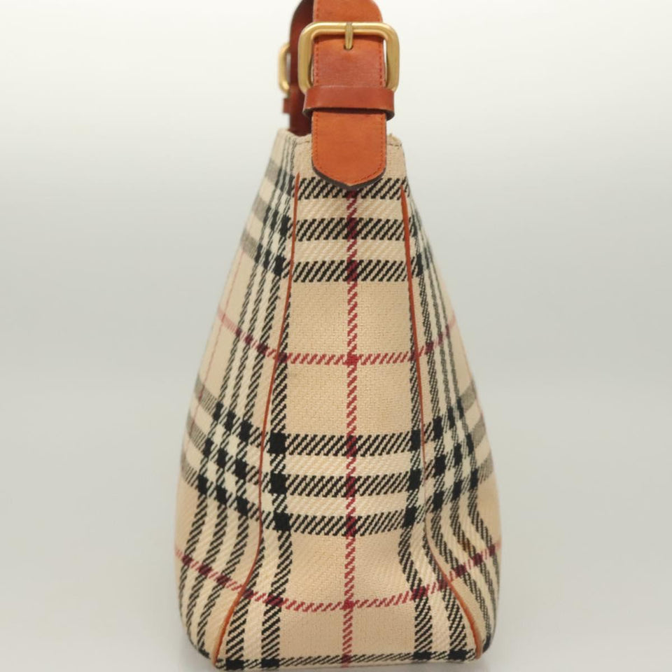 Burberry Nova Check Beige Wool Shoulder Bag ( )