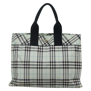 Burberry Nova Check Blue Nylon Handbag ( )