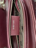 Christian Dior Burgundy Lady Dior Bag in Cannage Lambskin Leather with Silver Hardware Medium LP