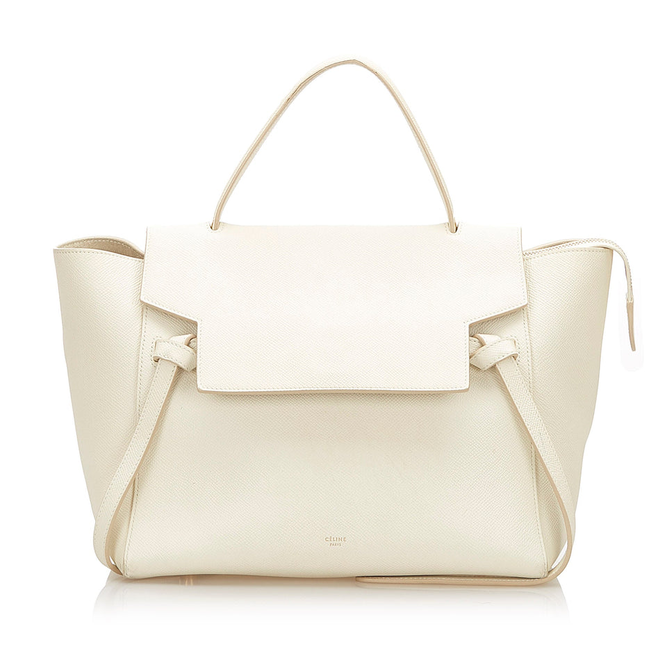 Belt Leather Handbag White