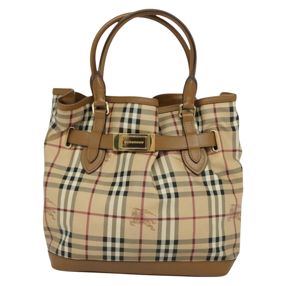 Burberry Nova Check Beige Canvas Tote Bag ( )