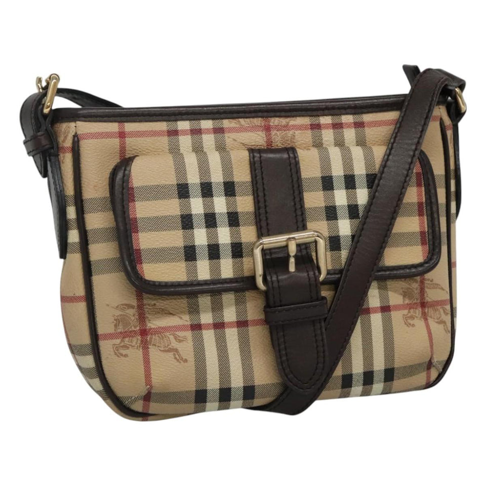 Burberry Nova Check Beige Canvas Shoulder Bag ( )