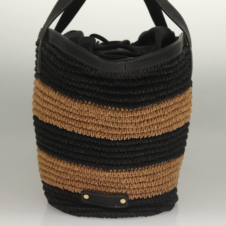 Burberry Blue Label Black Wicker Tote Bag ( )