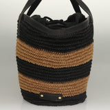 Burberry Blue Label Black Wicker Tote Bag ( )