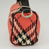 Burberry Nova Check Red Canvas Handbag ( )