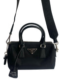 Prada Black Re-Nylon Top Handle Crossbody Bag